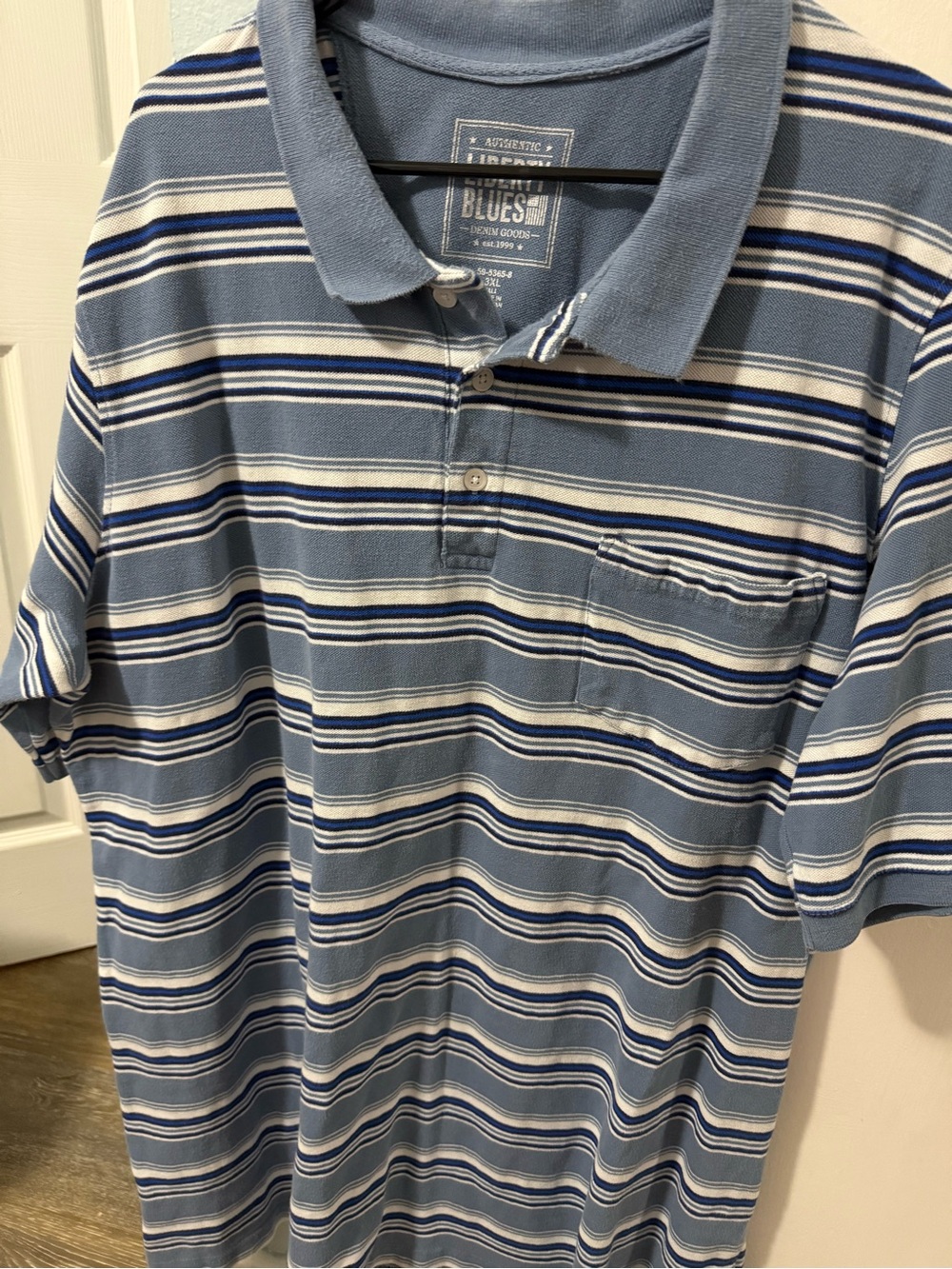 Striped Polo Shirt - Light Blue